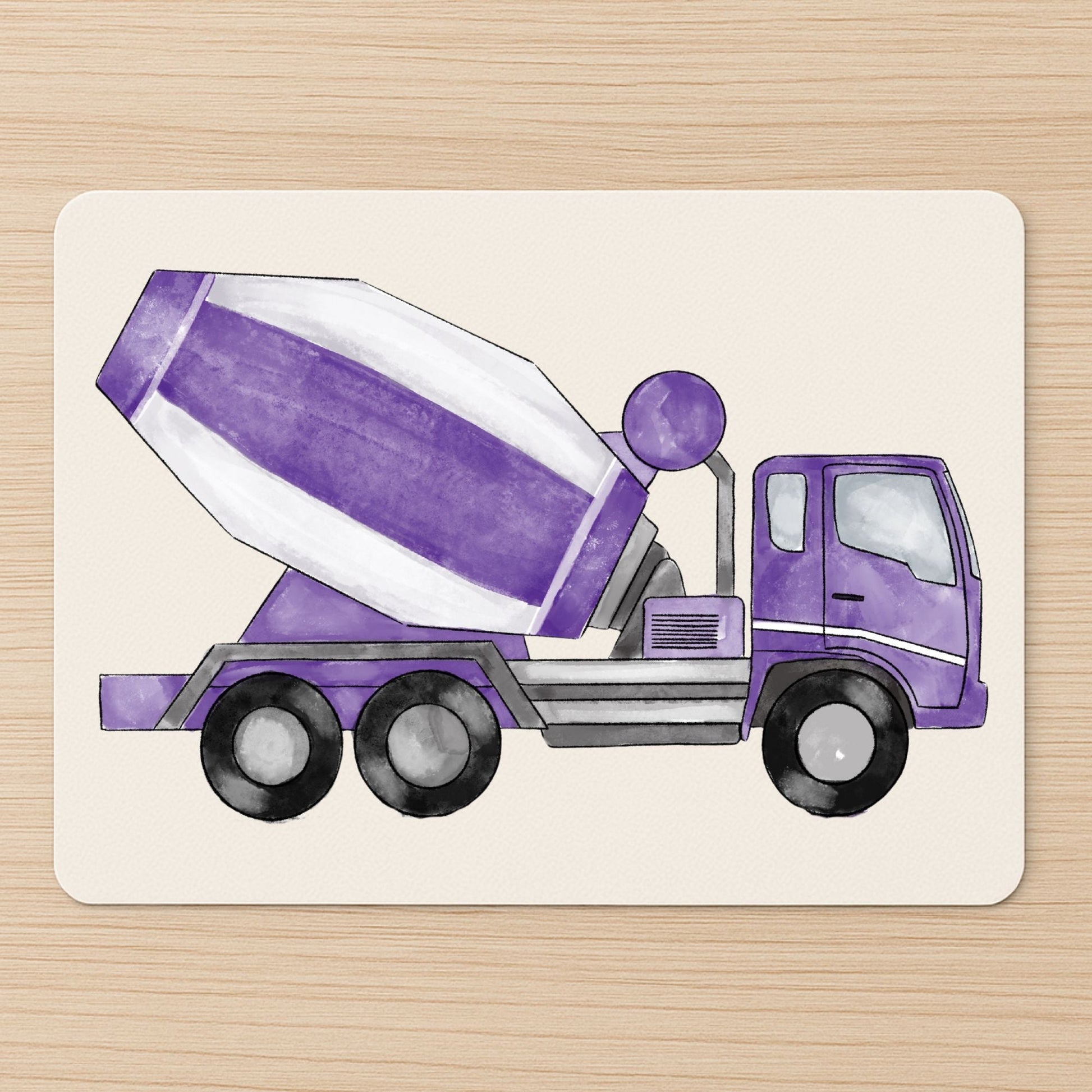 Purple Cement Mixer Truck Mousepad - MerikaArt
