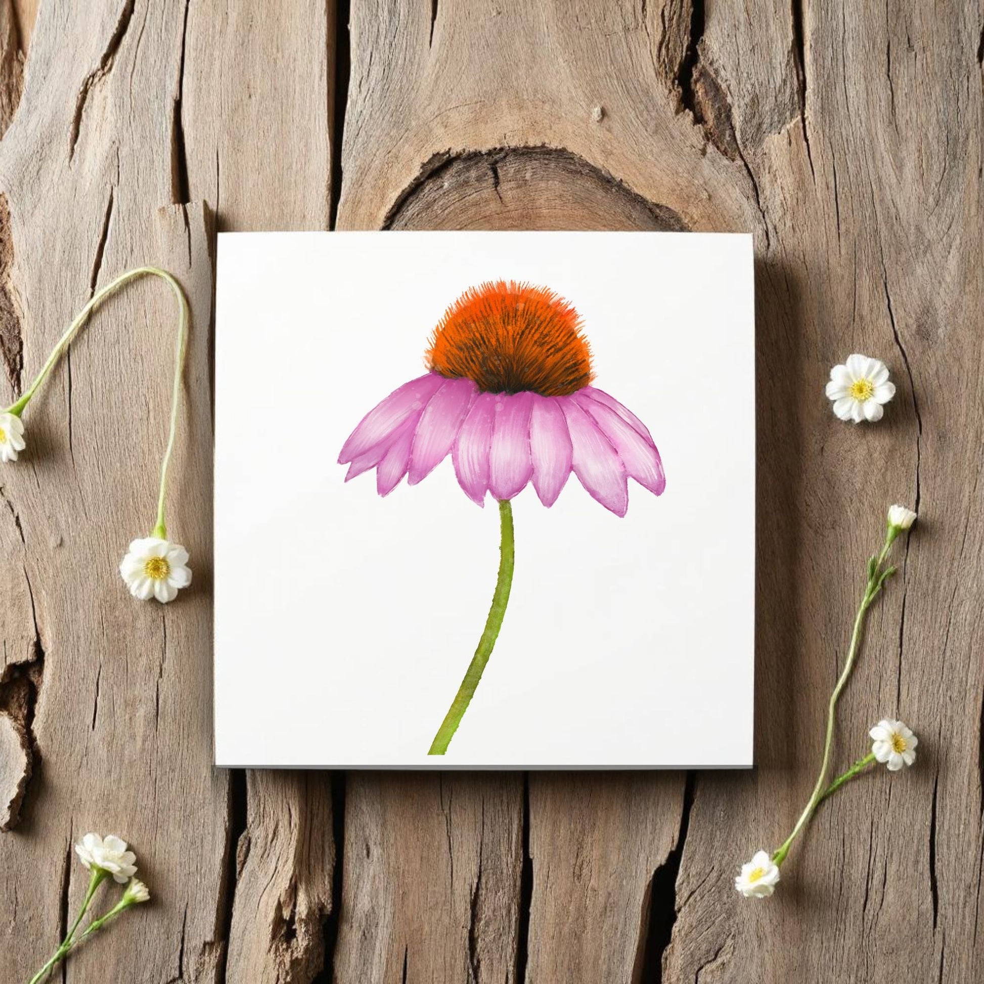 Purple Coneflower Ceramic Tile - MerikaArt
