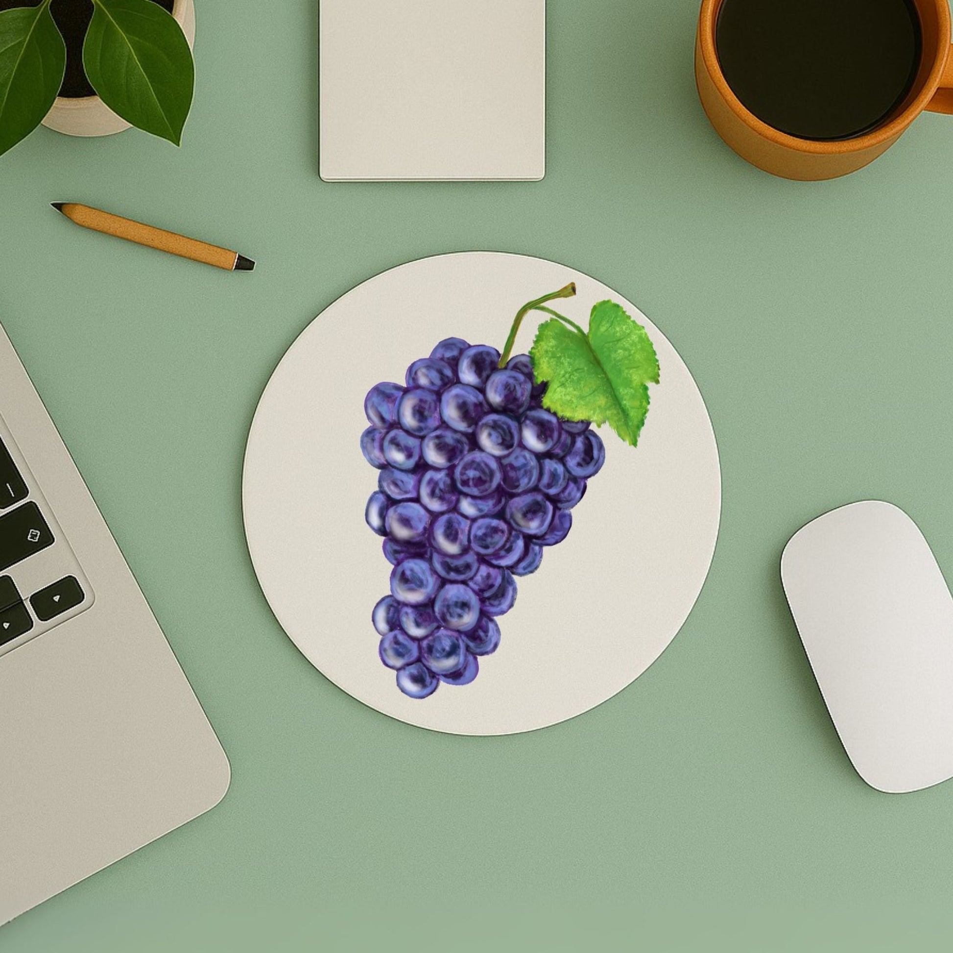 Purple Grape Mousepad - MerikaArt