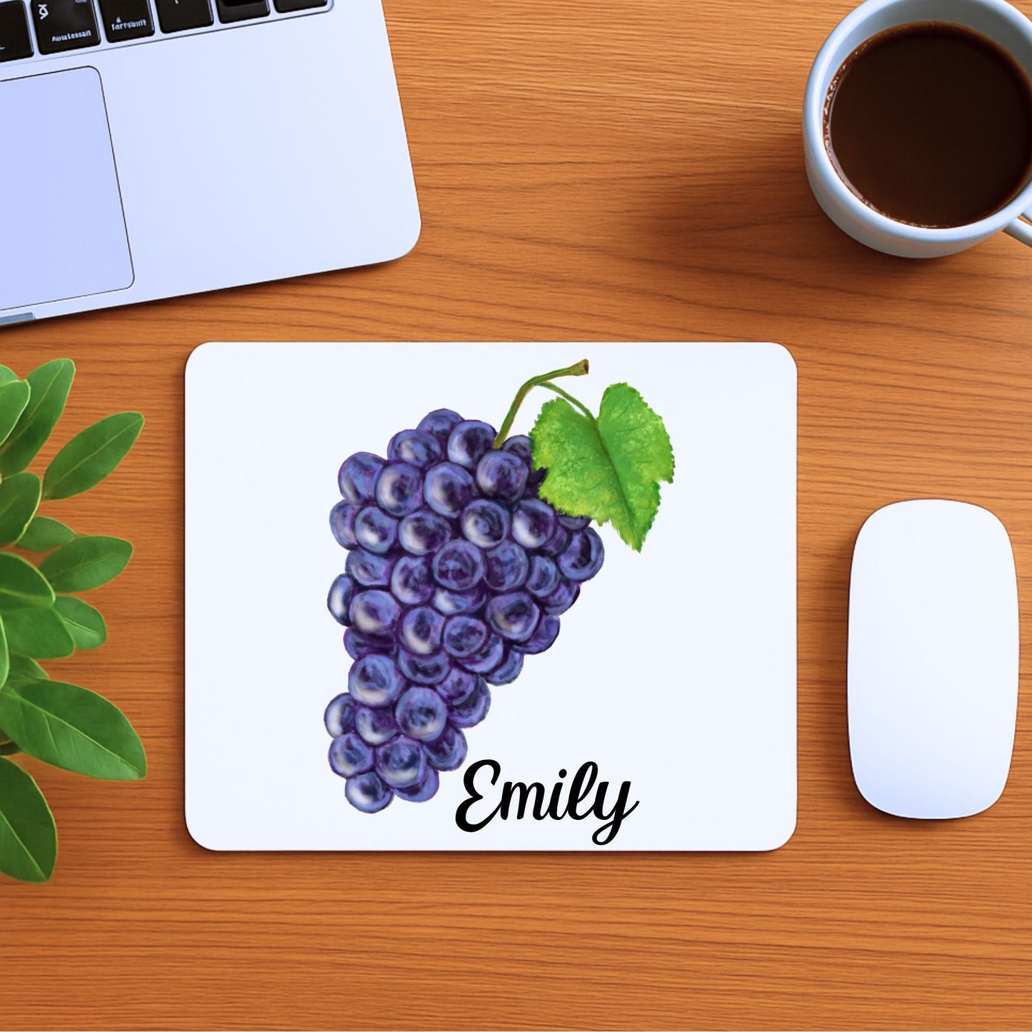 Purple Grape Mousepad - MerikaArt