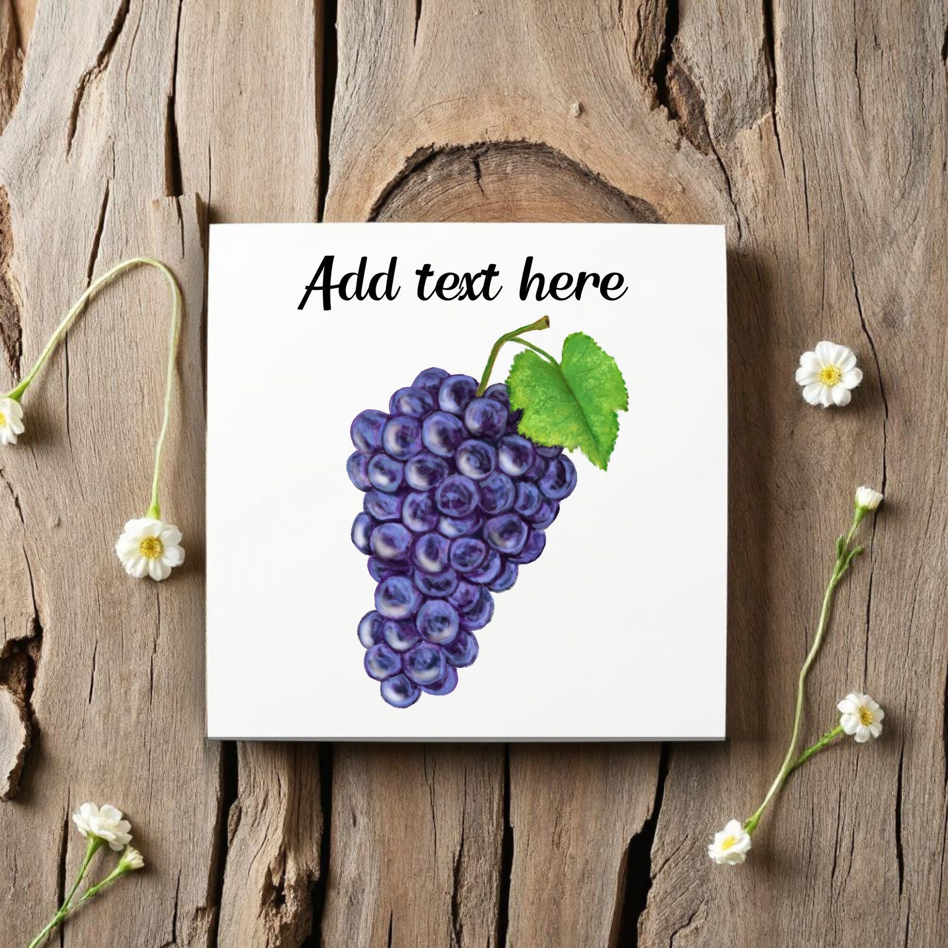 Purple Grapes Ceramic Tile – Elegant Handmade Art - MerikaArt