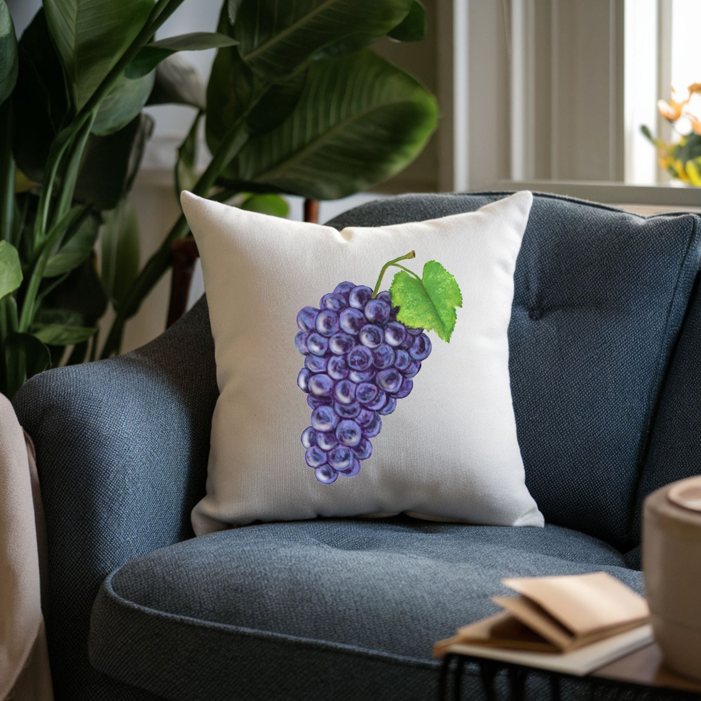Purple Grapes Pillow - MerikaArt