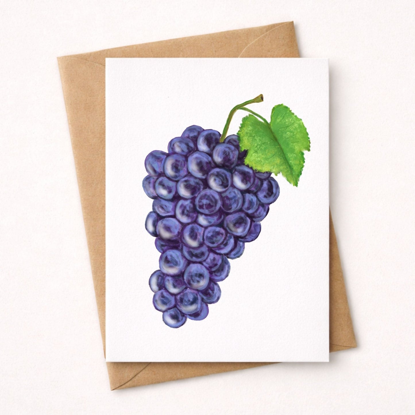 Purple Grapes Postcard - MerikaArt
