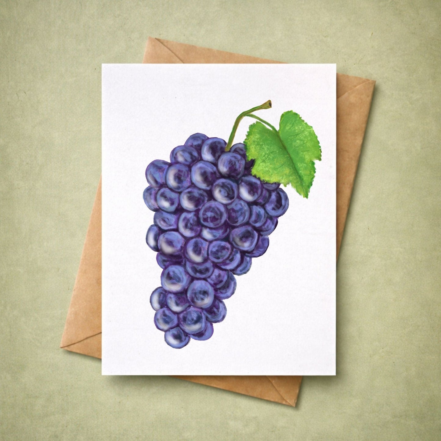 Purple Grapes Postcard - MerikaArt