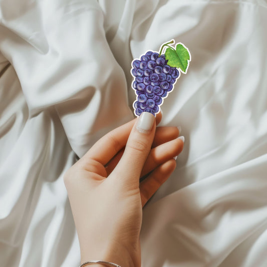 Purple Grapes Vinyl Sticker - MerikaArt