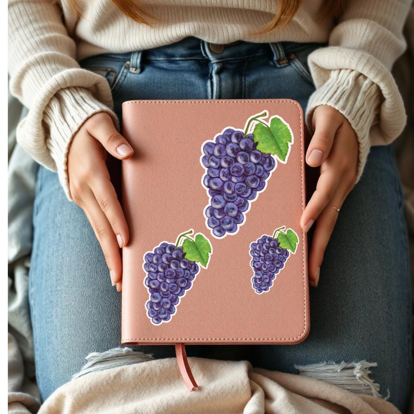 Purple Grapes Vinyl Sticker - MerikaArt