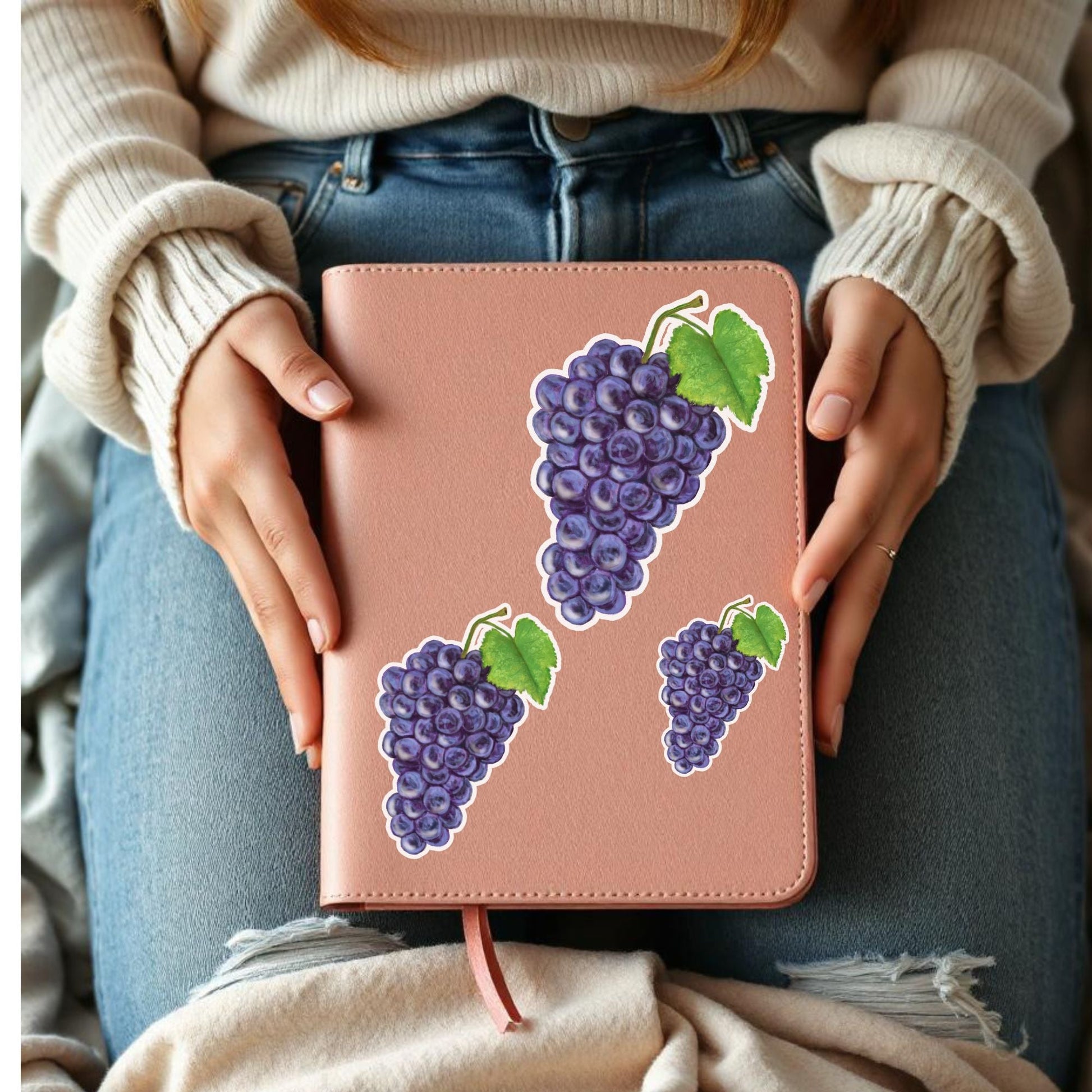 Purple Grapes Vinyl Sticker - MerikaArt