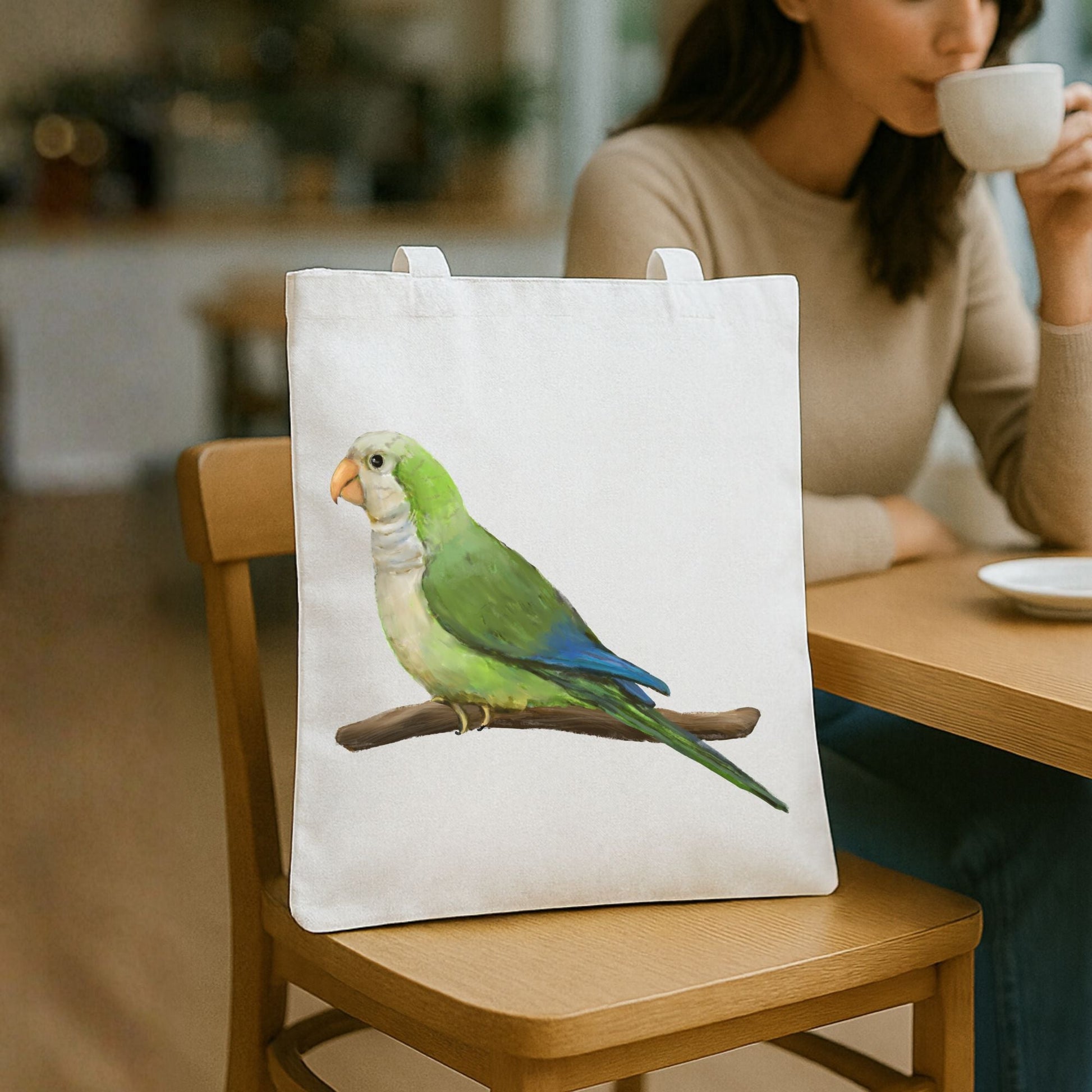 Quaker Parrot Canvas Tote Bag - MerikaArt