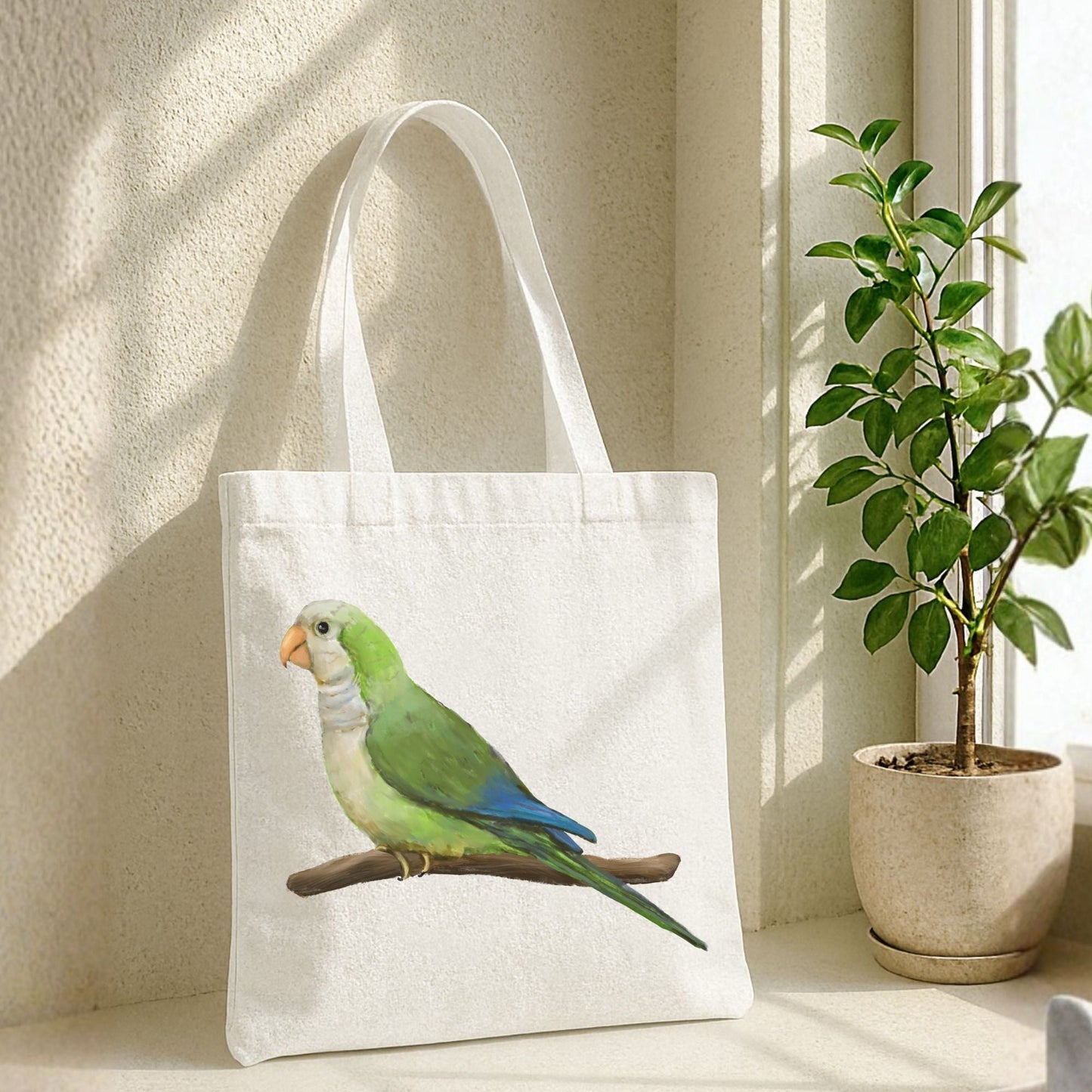 Quaker Parrot Canvas Tote Bag - MerikaArt