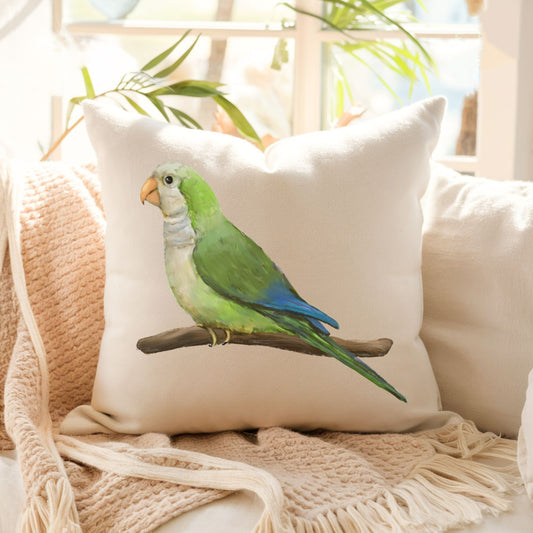 Quaker Parrot Pillow - MerikaArt