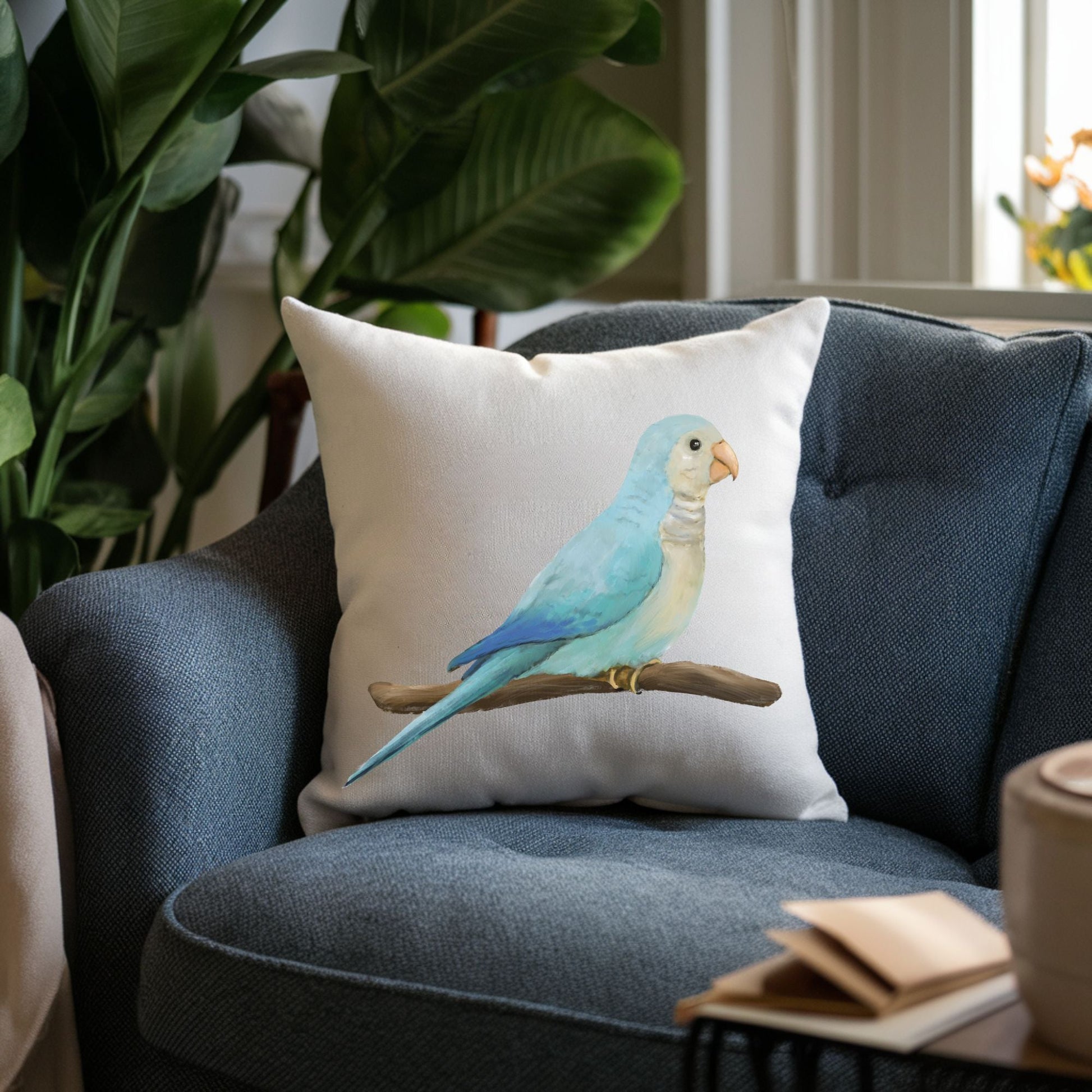 Quaker Parrot Pillow - MerikaArt