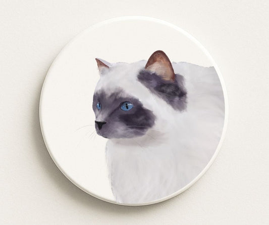 Ragdoll Cat Ceramic Coaster - MerikaArt