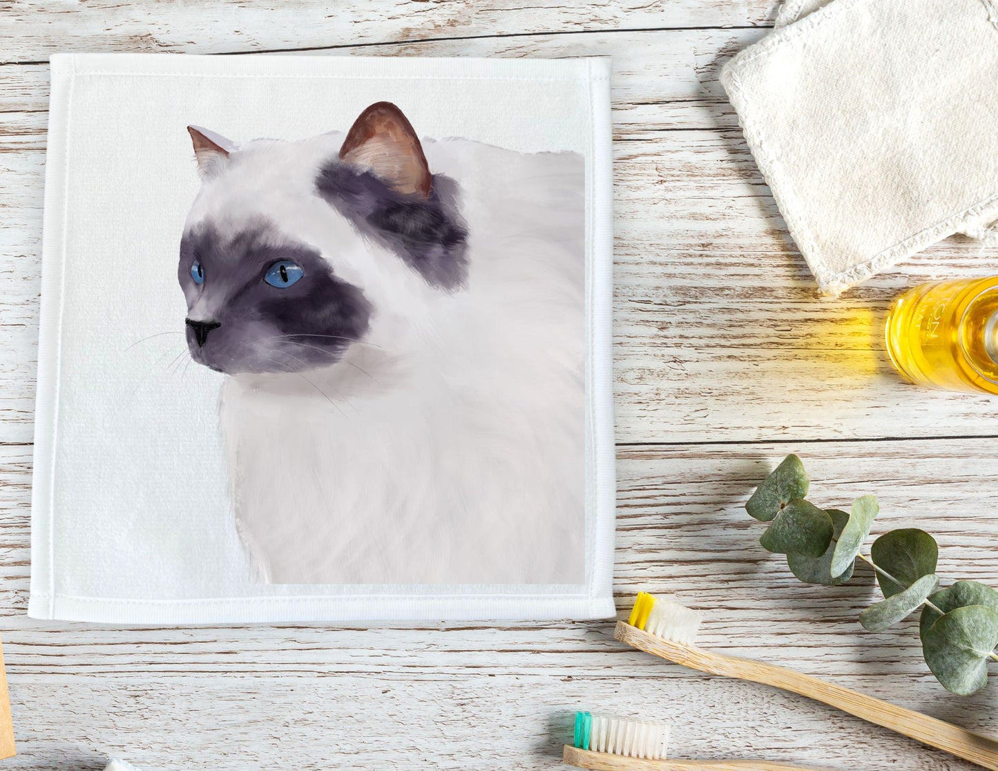 Ragdoll Cat Washcloth - MerikaArt