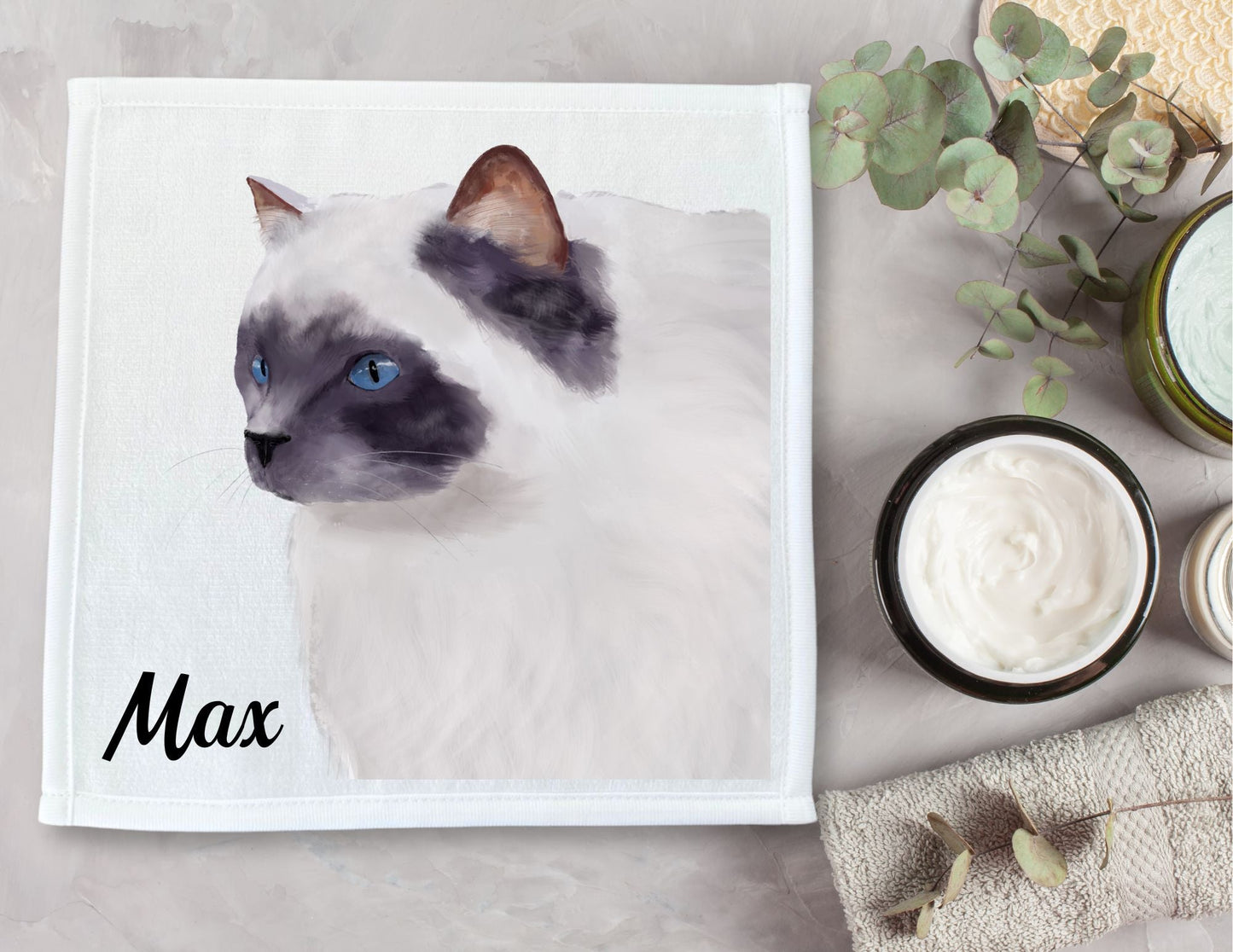 Ragdoll Cat Washcloth - MerikaArt