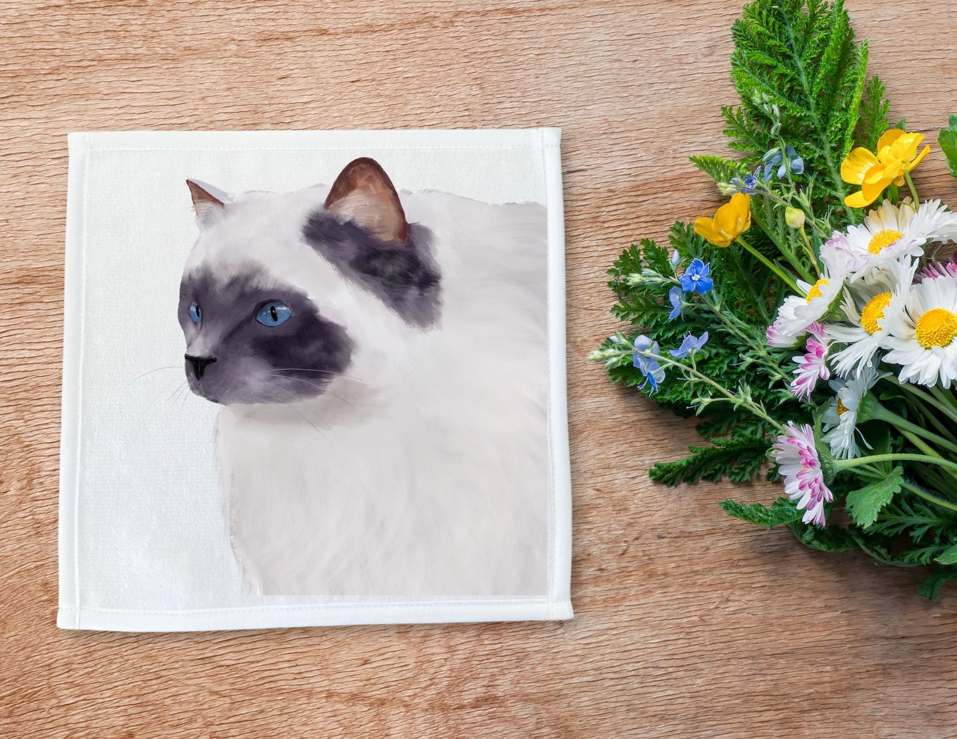 Ragdoll Cat Washcloth - MerikaArt