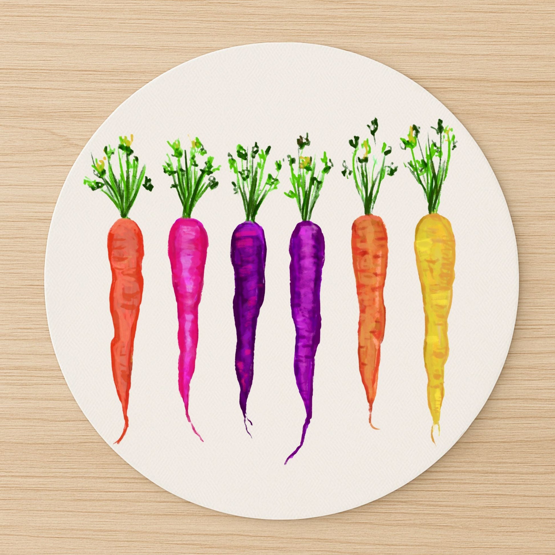 Rainbow Carrots Mousepad - MerikaArt