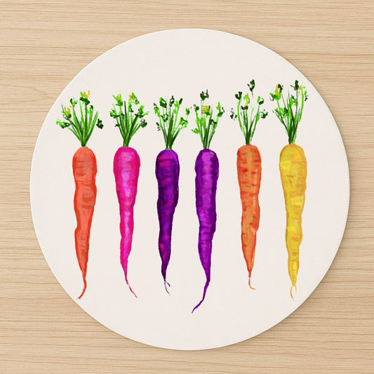 Rainbow Carrots Mousepad - MerikaArt