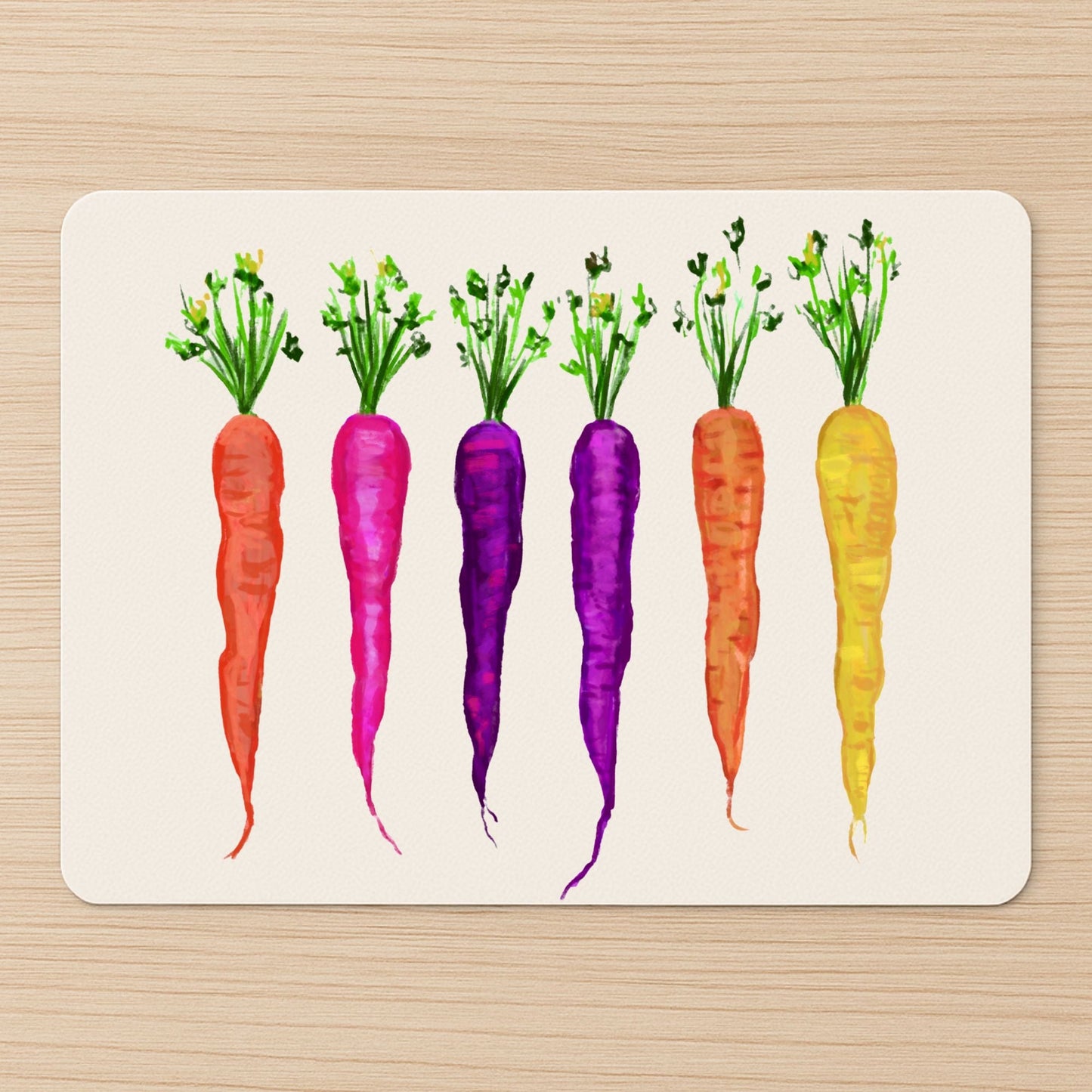 Rainbow Carrots Mousepad - MerikaArt