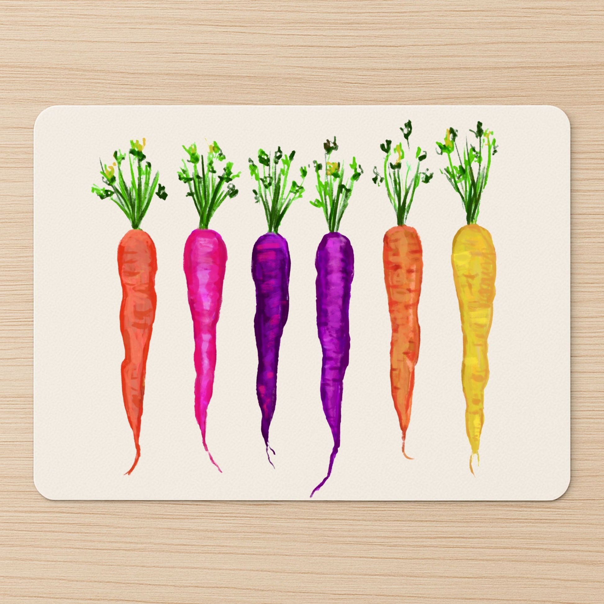 Rainbow Carrots Mousepad - MerikaArt