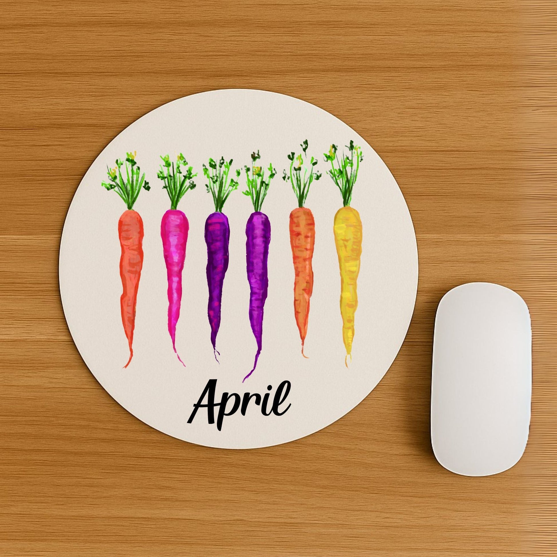 Rainbow Carrots Mousepad - MerikaArt