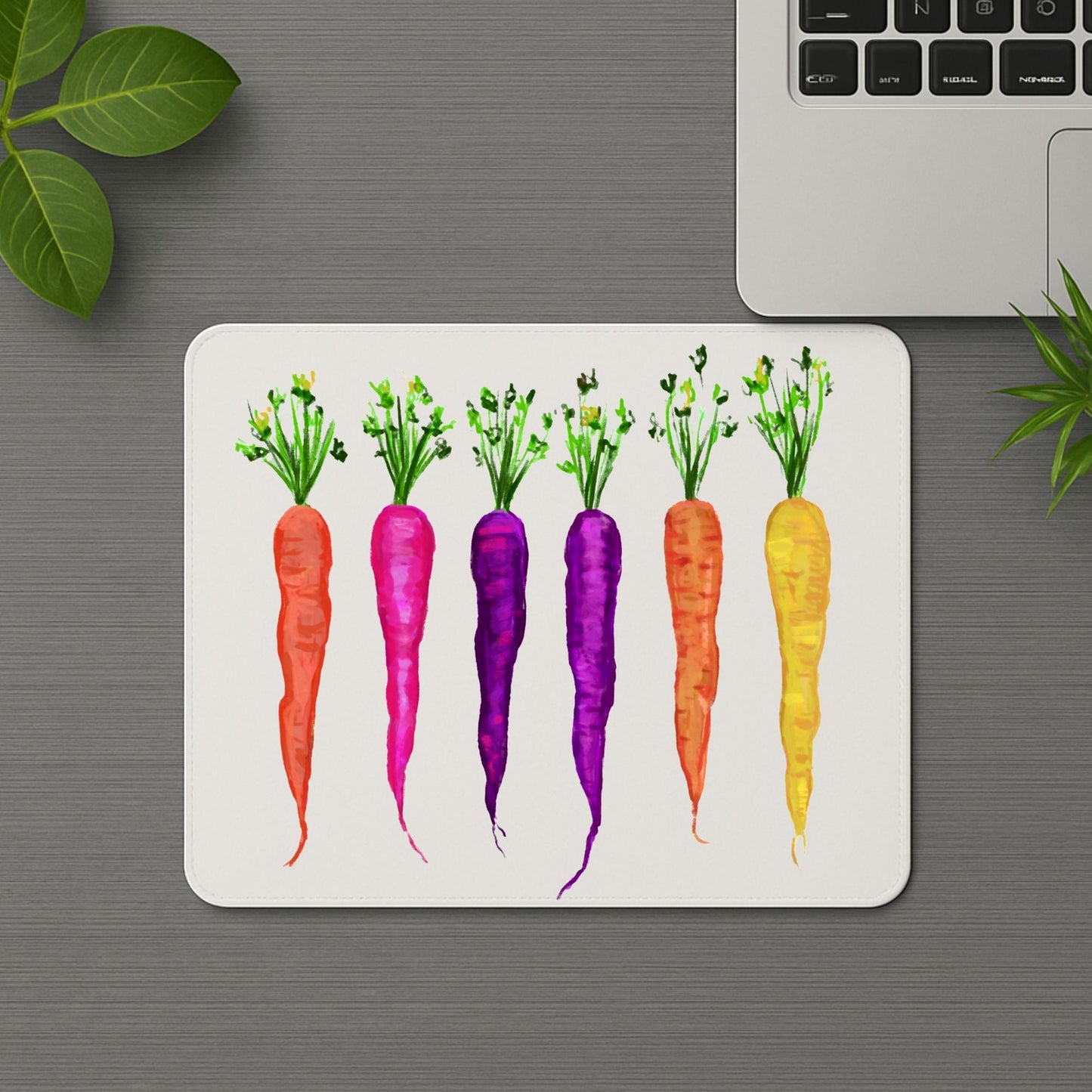 Rainbow Carrots Mousepad - MerikaArt