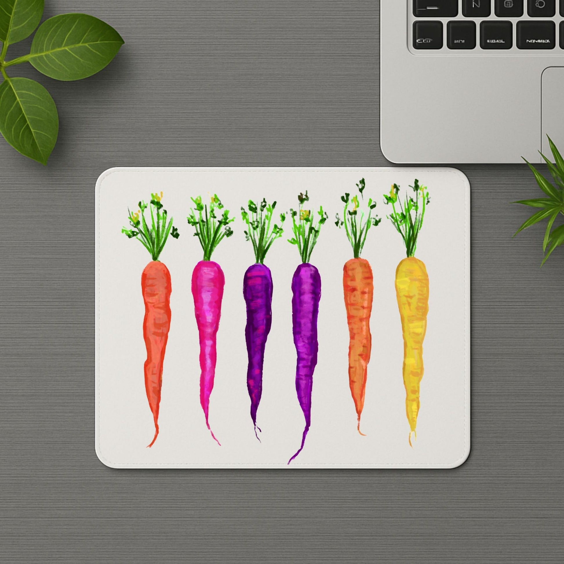 Rainbow Carrots Mousepad - MerikaArt