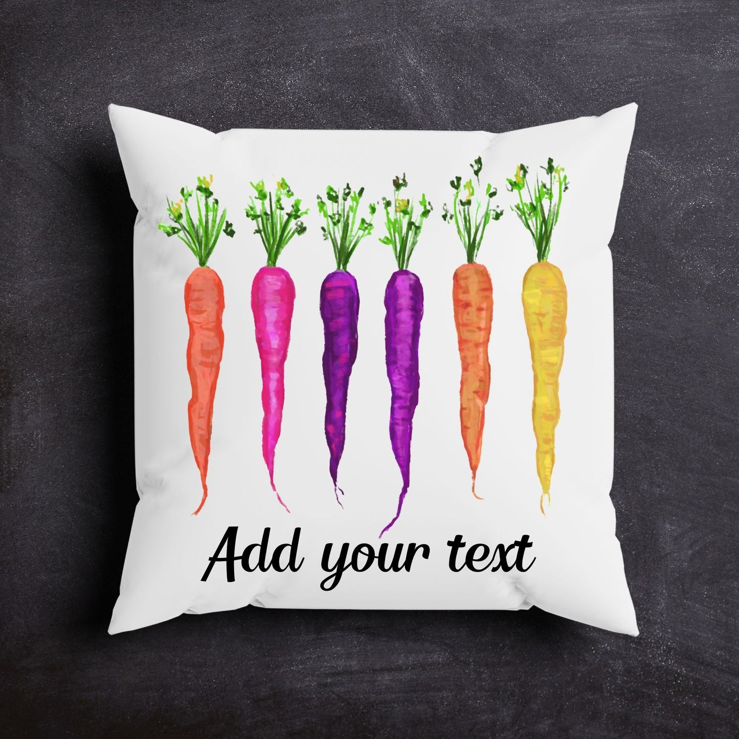 Rainbow Carrots Pillow - MerikaArt