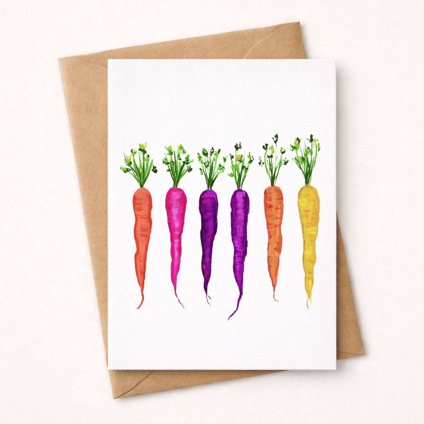 Rainbow Carrots Postcard - MerikaArt