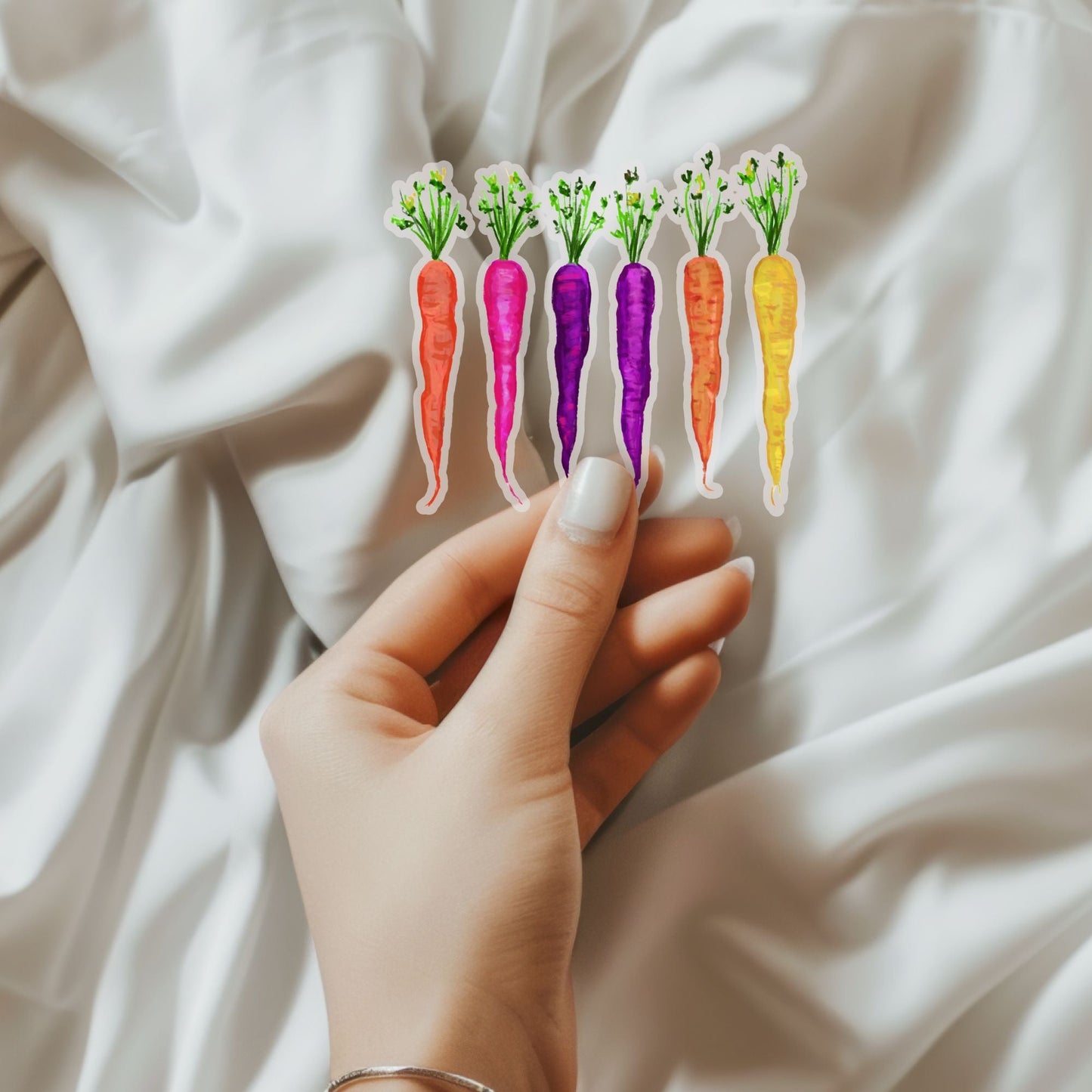 Rainbow Carrots Vinyl Sticker - MerikaArt