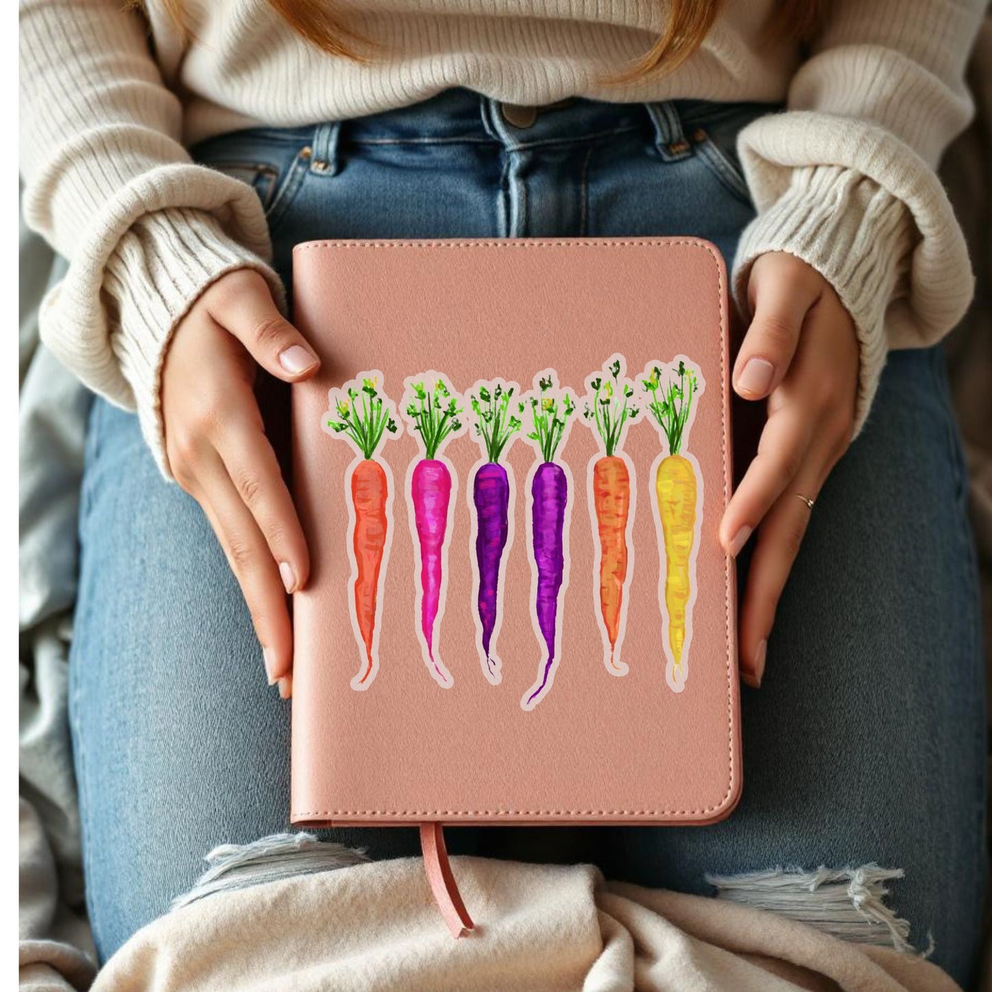 Rainbow Carrots Vinyl Sticker - MerikaArt