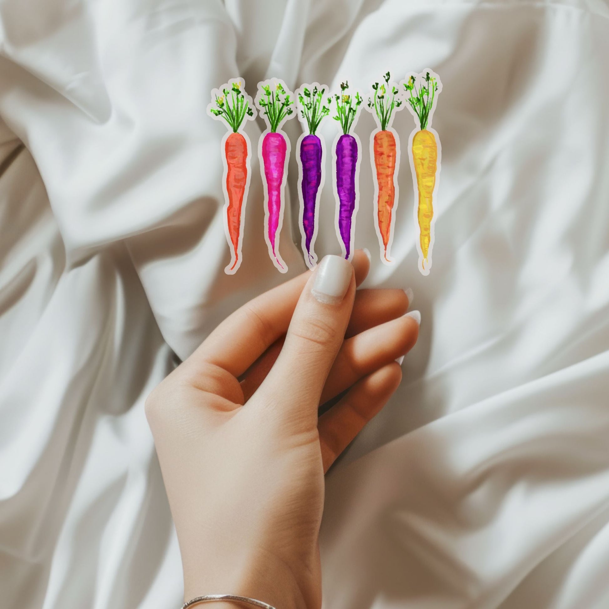 Rainbow Carrots Vinyl Sticker - MerikaArt