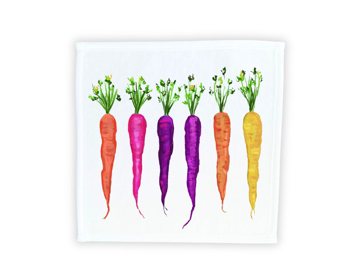 Rainbow Carrots Washcloth - MerikaArt