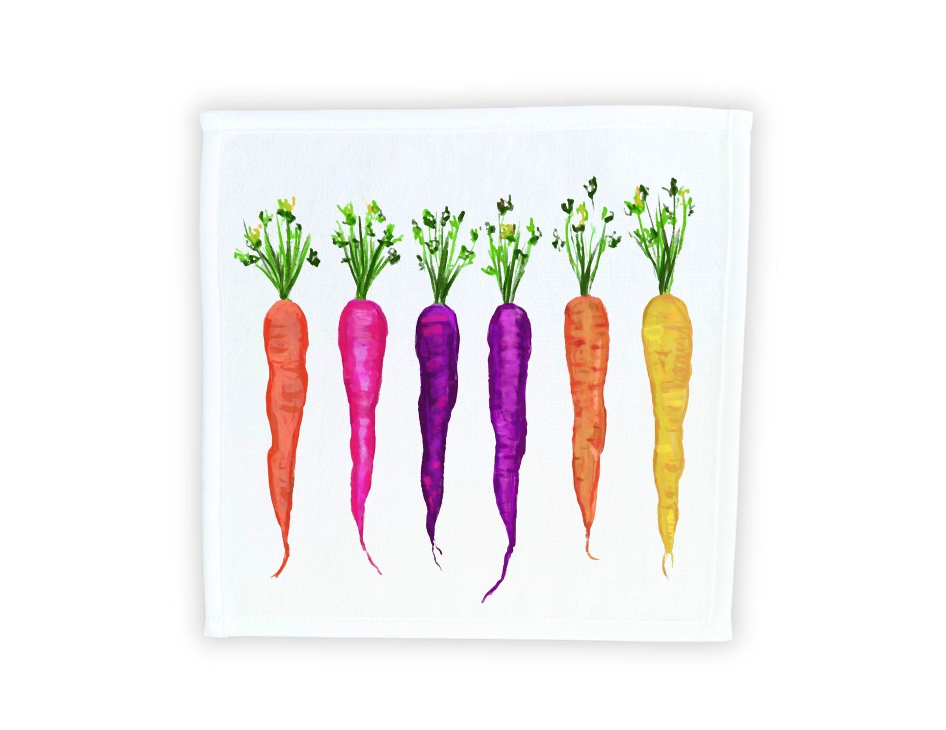 Rainbow Carrots Washcloth - MerikaArt