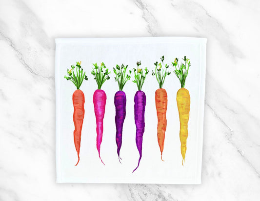 Rainbow Carrots Washcloth - MerikaArt