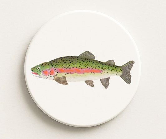 Rainbow Trout Ceramic Coaster - MerikaArt