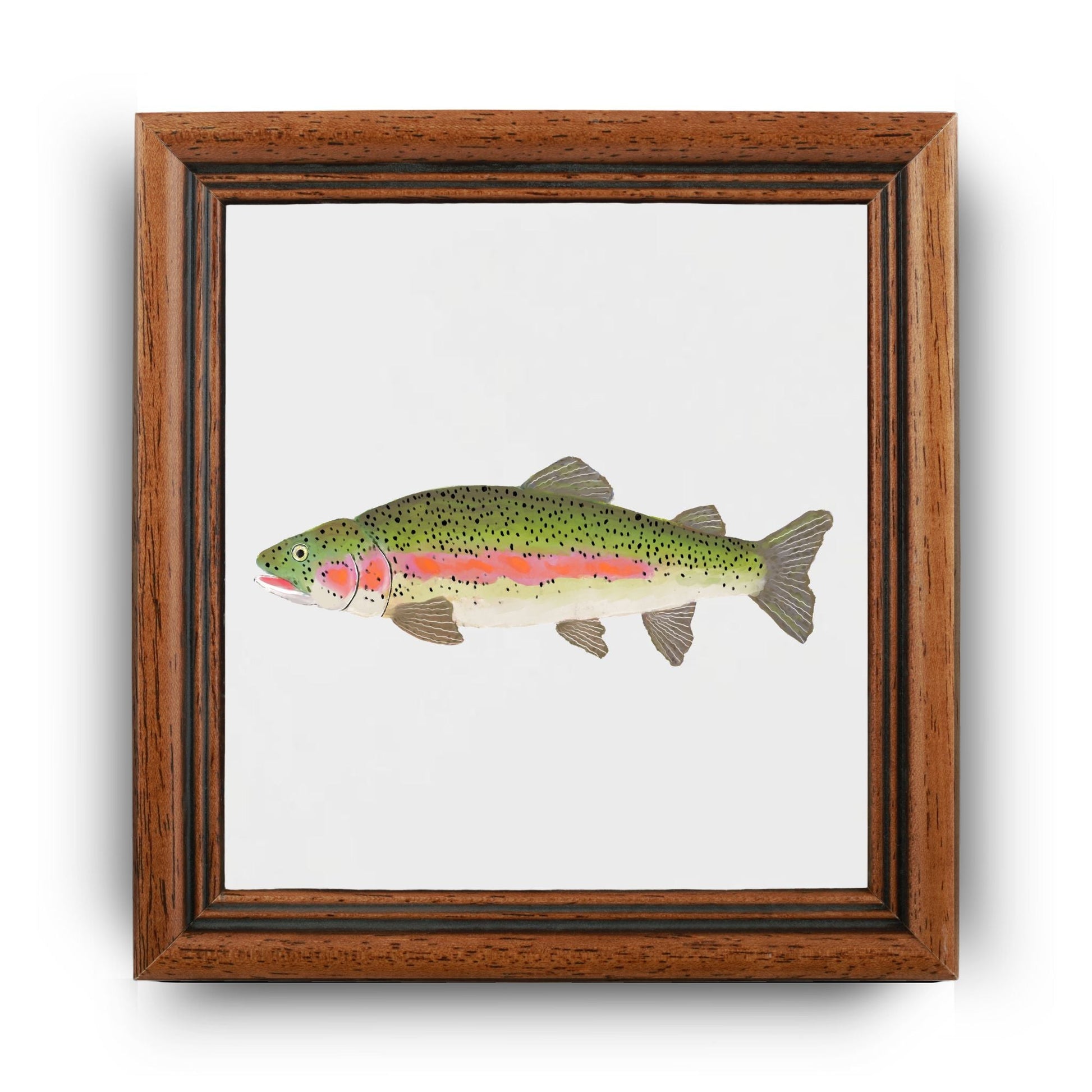 Rainbow Trout Ceramic Tile – Handcrafted Freshwater Fishing Decor - MerikaArt