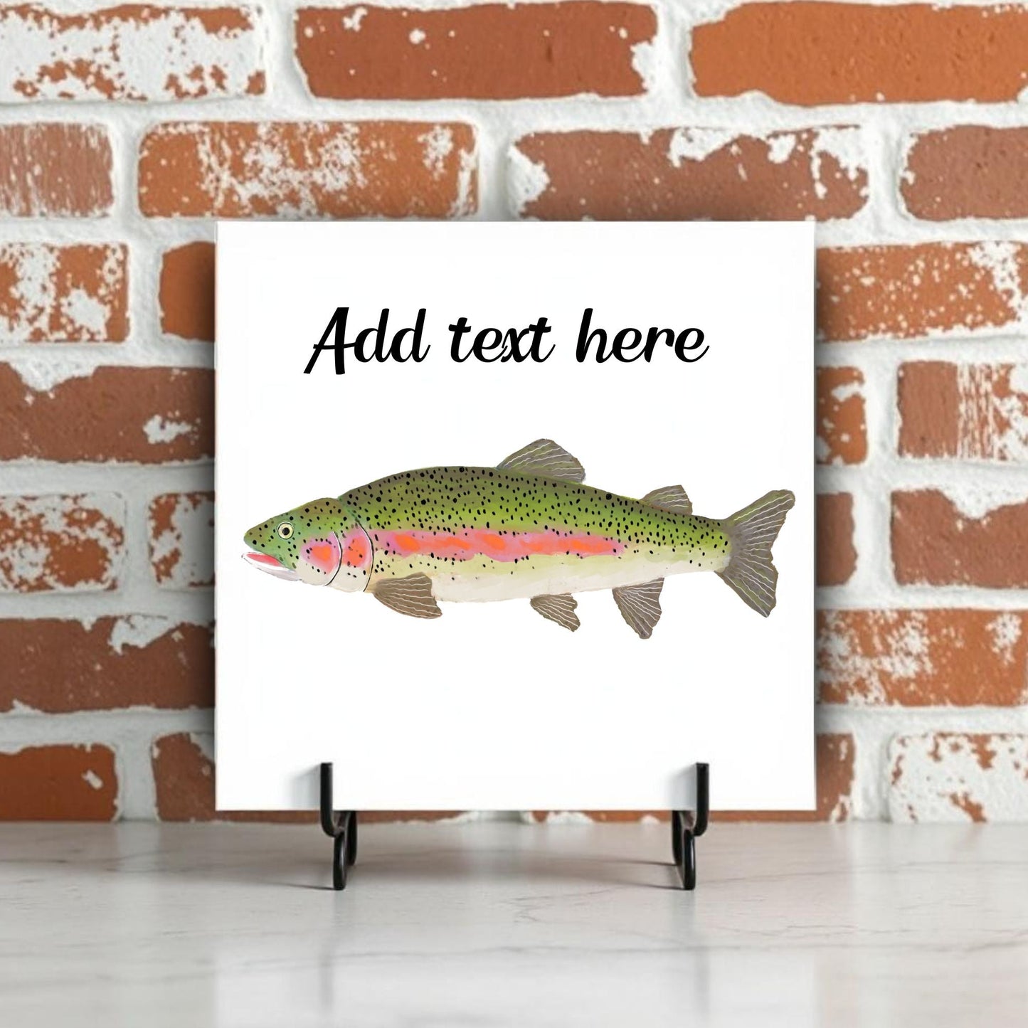 Rainbow Trout Ceramic Tile – Handcrafted Freshwater Fishing Decor - MerikaArt