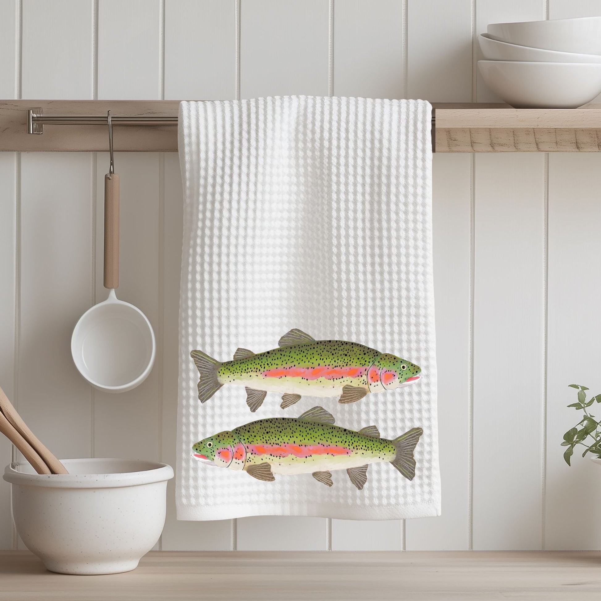Rainbow Trout Kitchen Towel - MerikaArt
