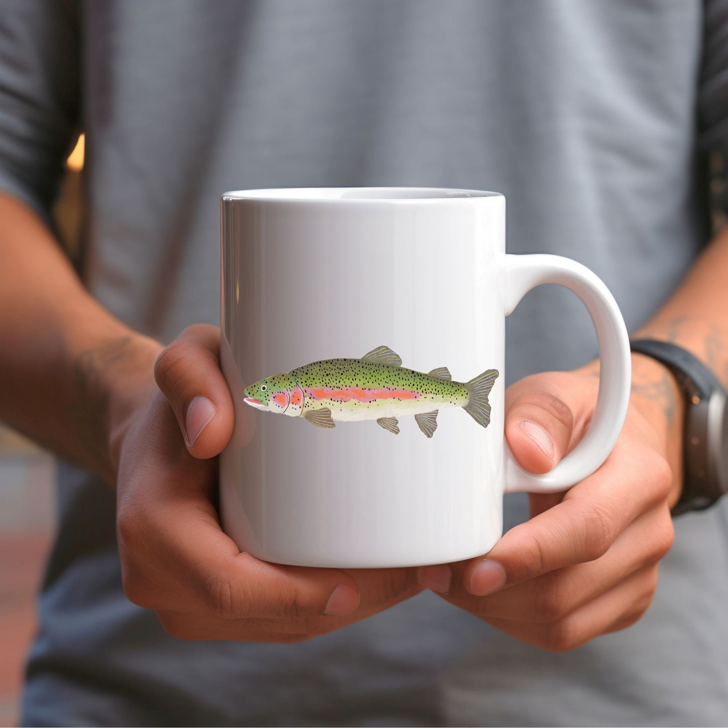 Rainbow Trout Mug - MerikaArt