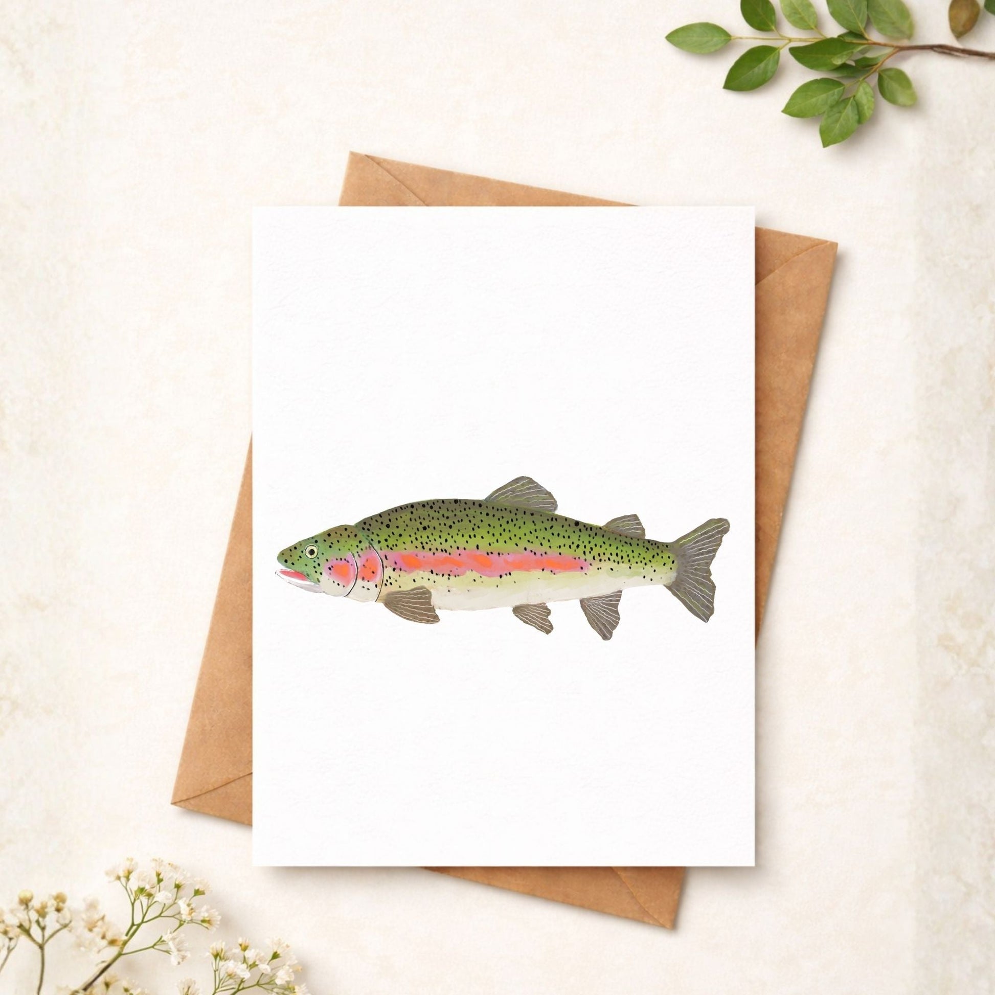 Rainbow Trout Postcard - MerikaArt
