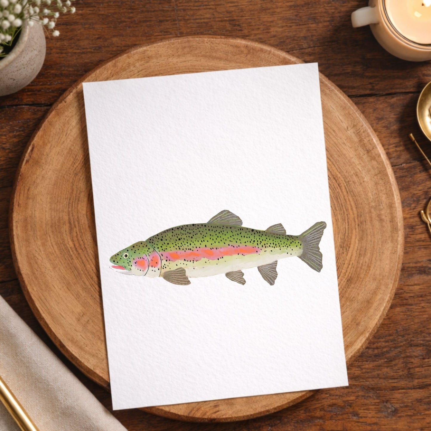 Rainbow Trout Postcard - MerikaArt
