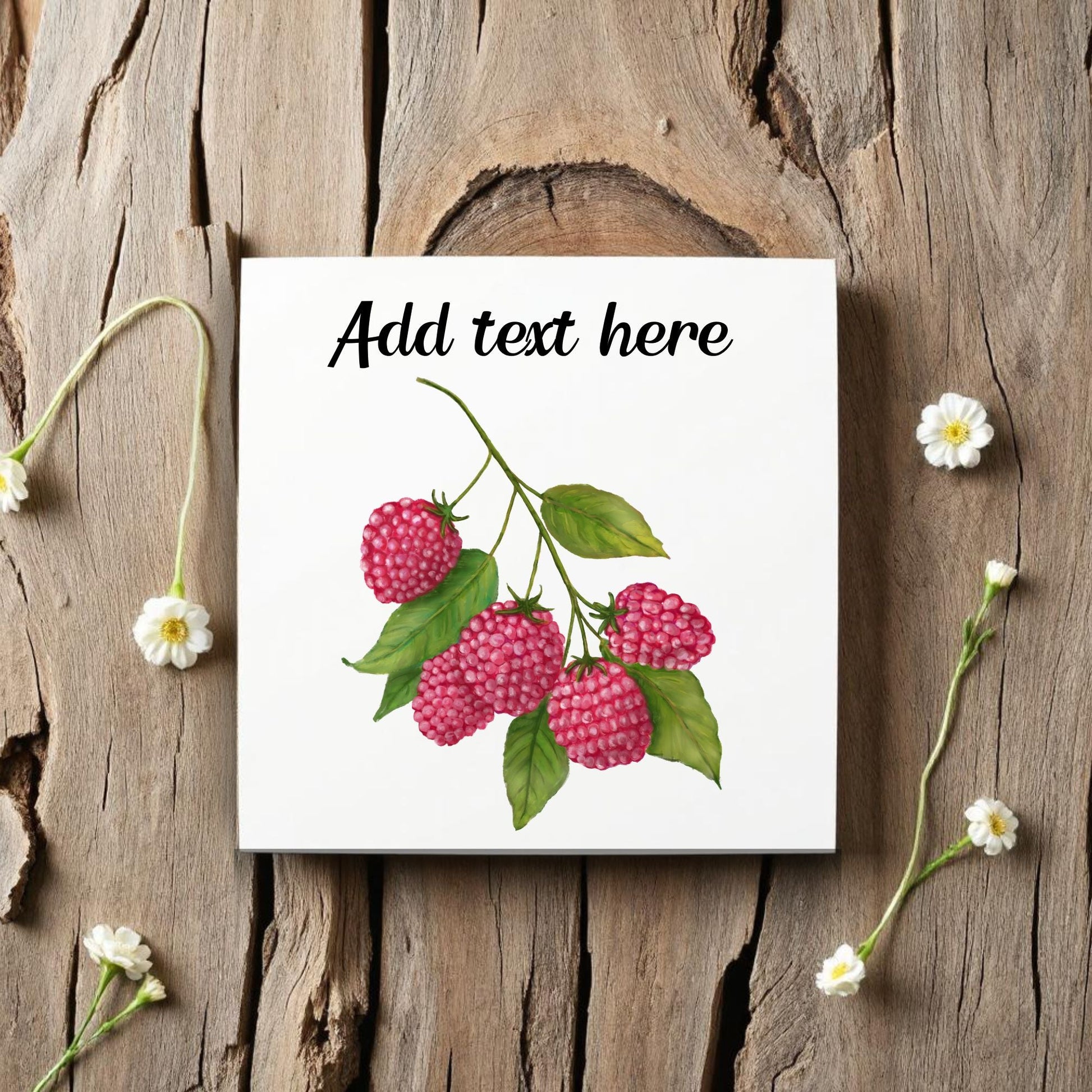 Raspberry Illustration Ceramic Tile – Handcrafted Kitchen Decor - MerikaArt