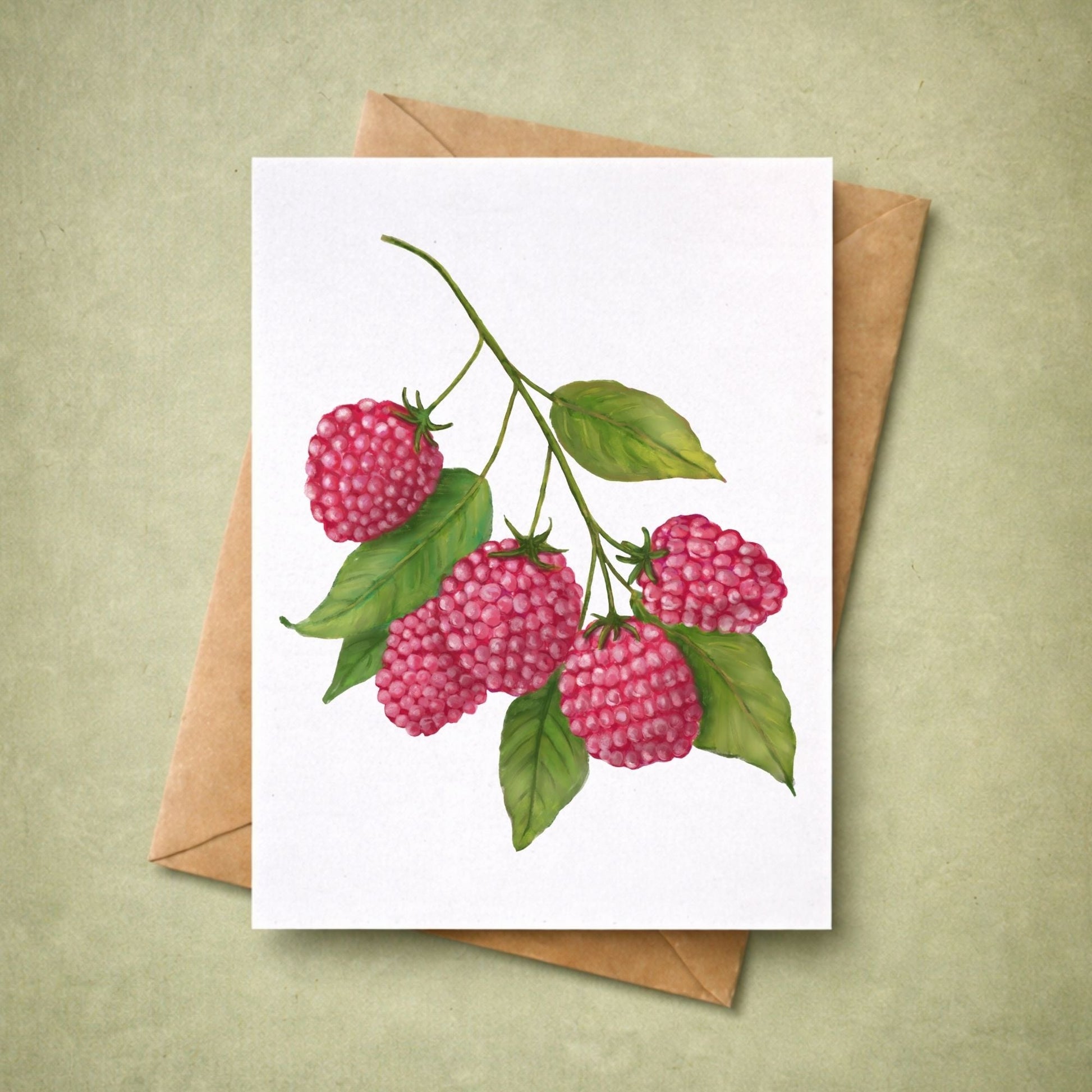 Raspberry Postcard - MerikaArt