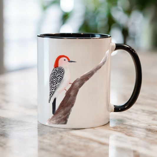 Red - Bellied Woodpecker Ceramic Coffee Mug - MerikaArt