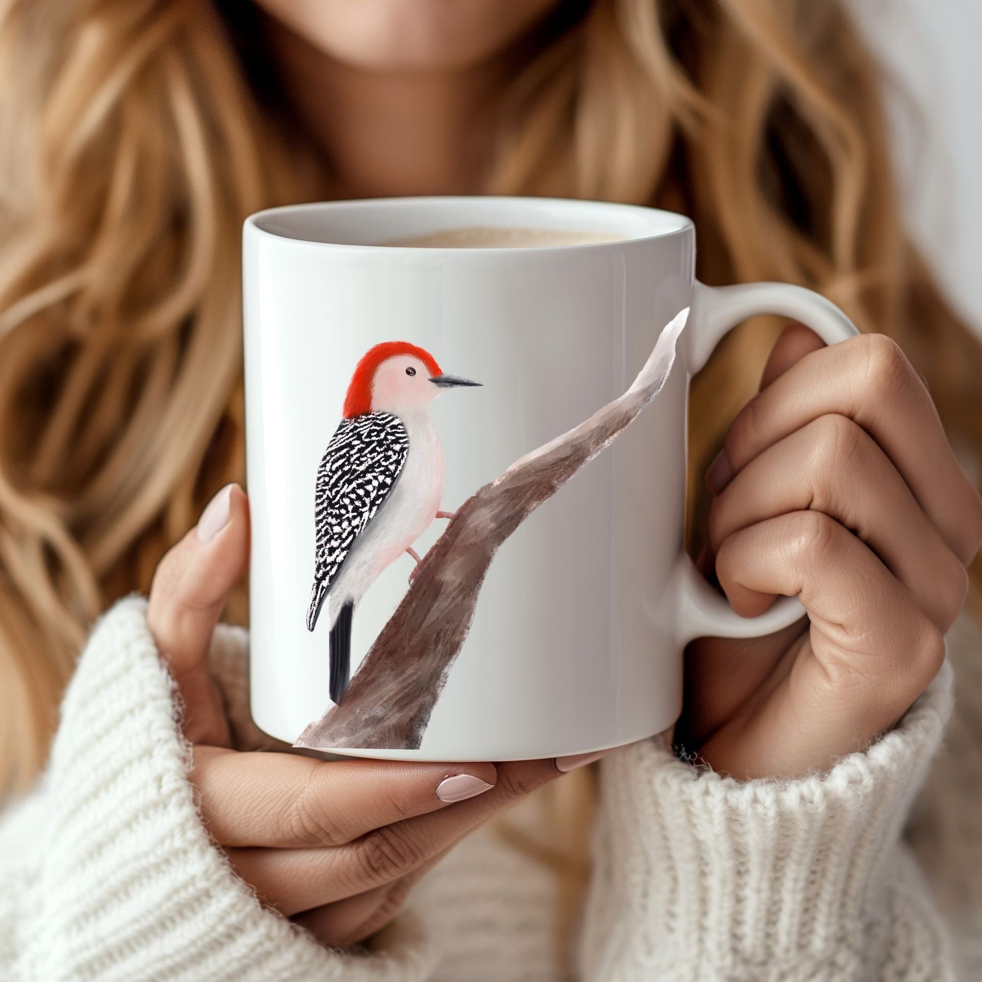 Red - Bellied Woodpecker Ceramic Coffee Mug - MerikaArt