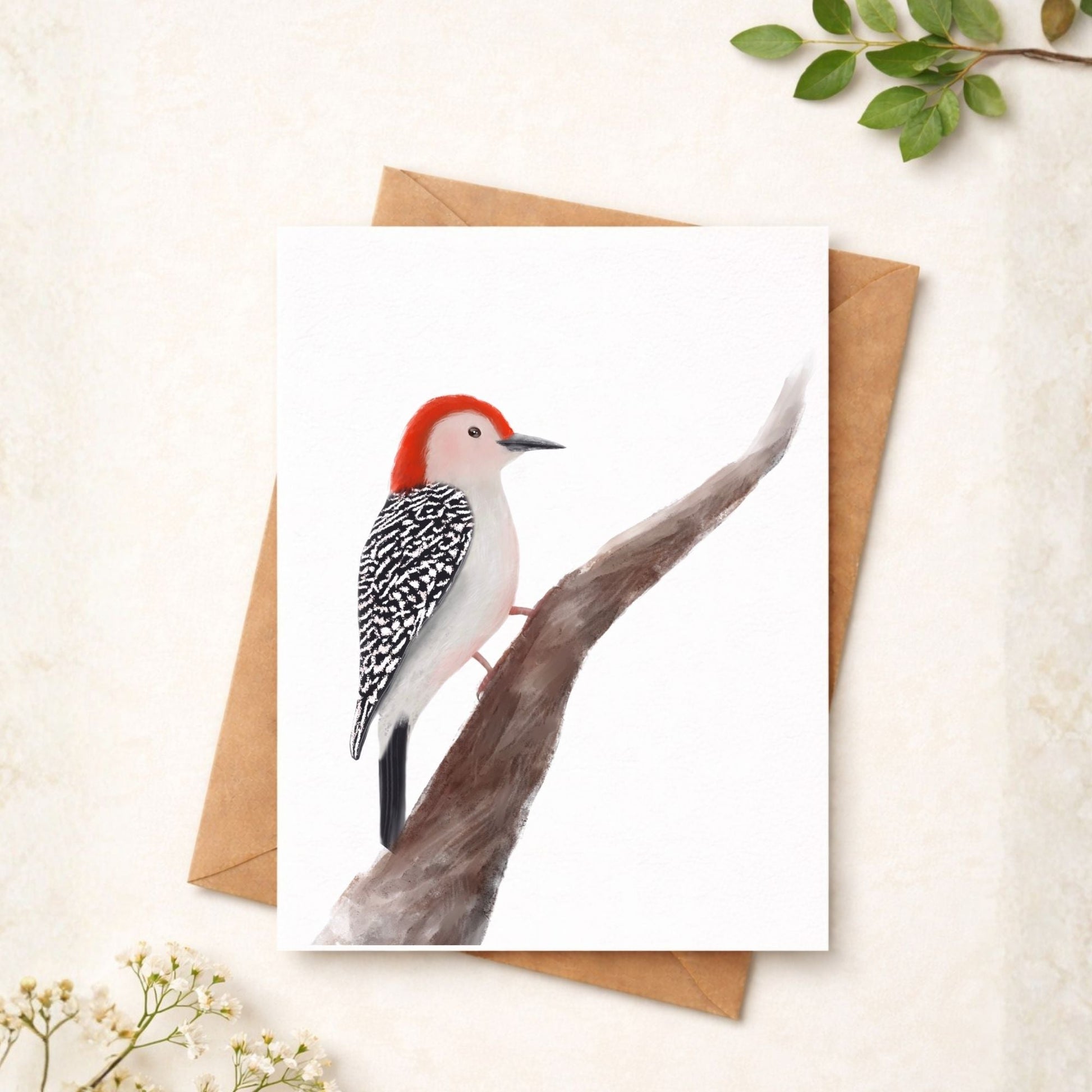 Red - bellied Woodpecker Postcard - MerikaArt