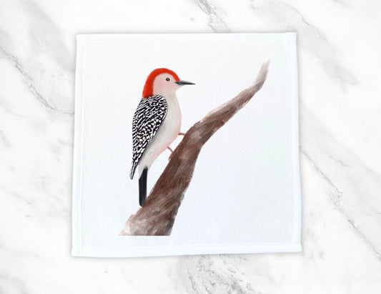 Red - Bellied Woodpecker Washcloth - MerikaArt