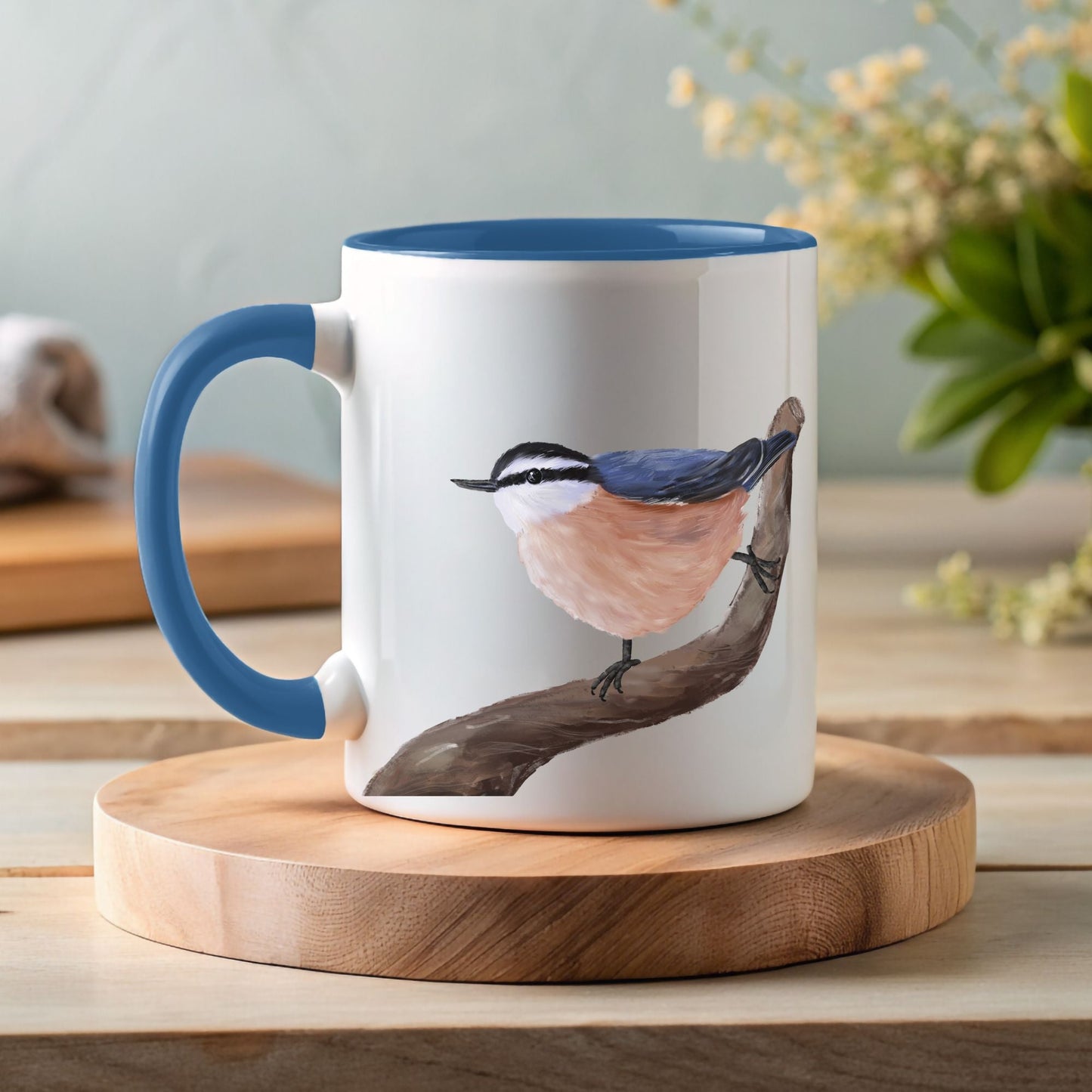 Red Breasted Nuthatch Mug - MerikaArt