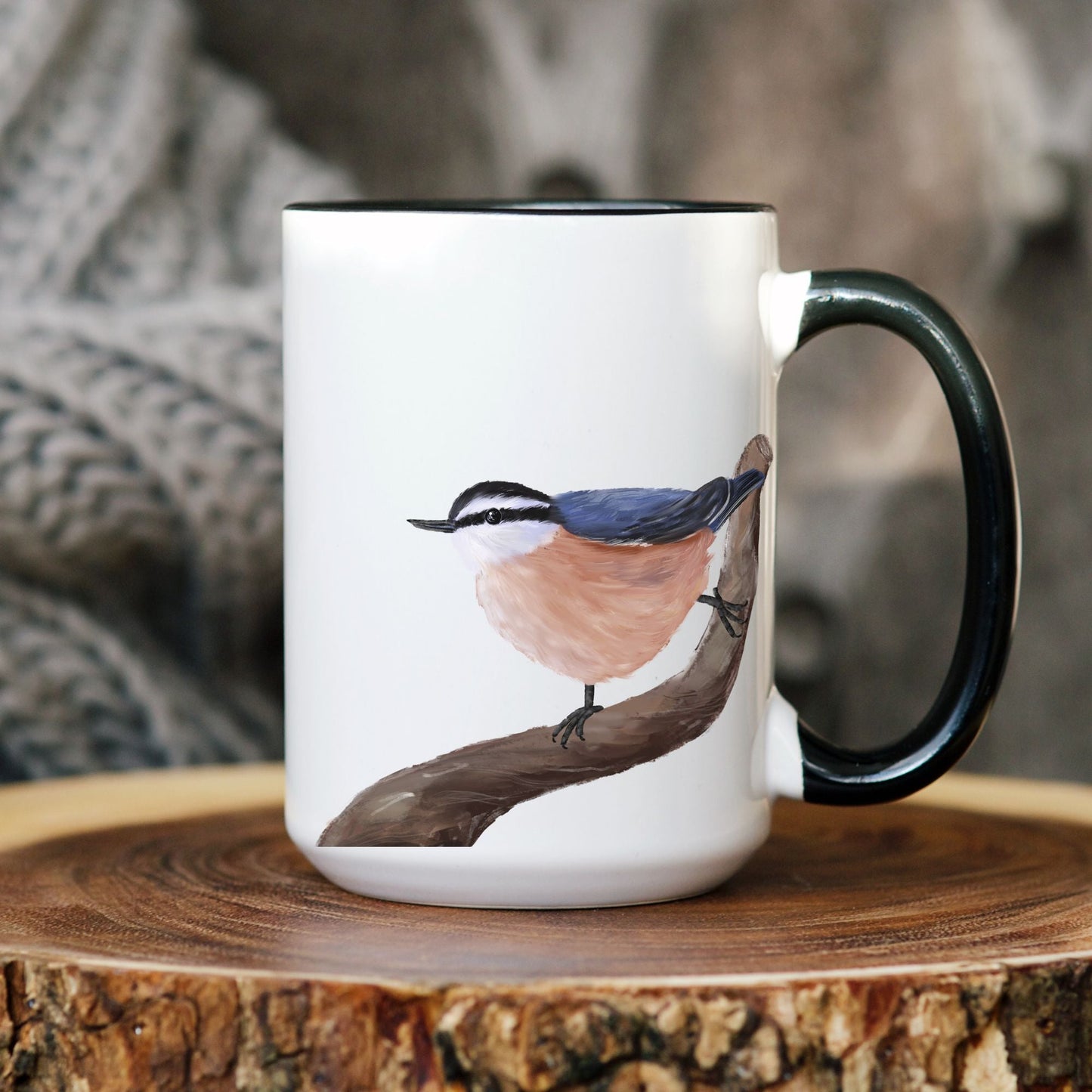 Red Breasted Nuthatch Mug - MerikaArt