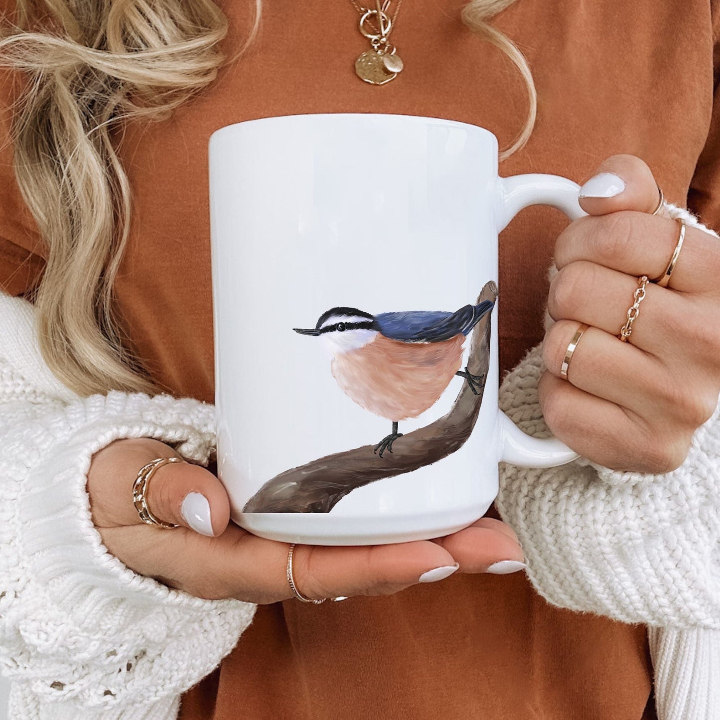 Red Breasted Nuthatch Mug - MerikaArt